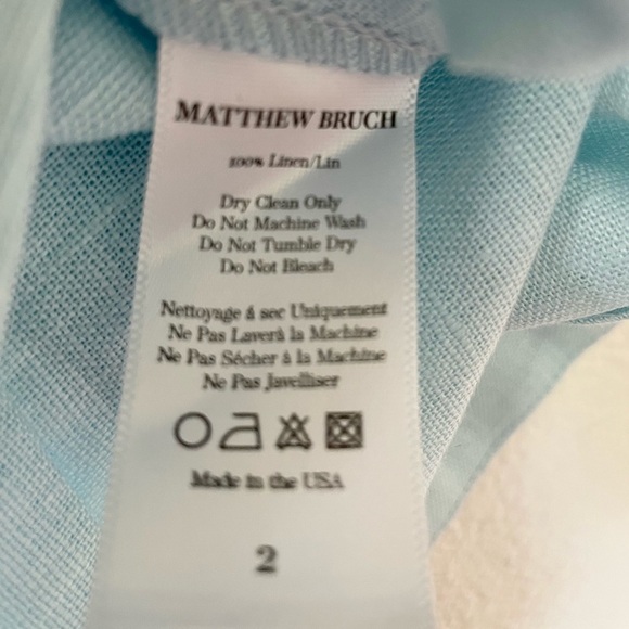 NWT MATTHEW BRUCH Tie Halter Crop Top & Kick Pleat Mini Skirt Set in Aqua - Picture 8 of 10